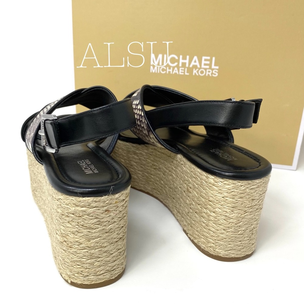 🌸 SALE 🌸 Michael Kors Women's Size Sandal Jodi Mid Wedge Leather 40S8JOFS1E - Picture 3 of 8
